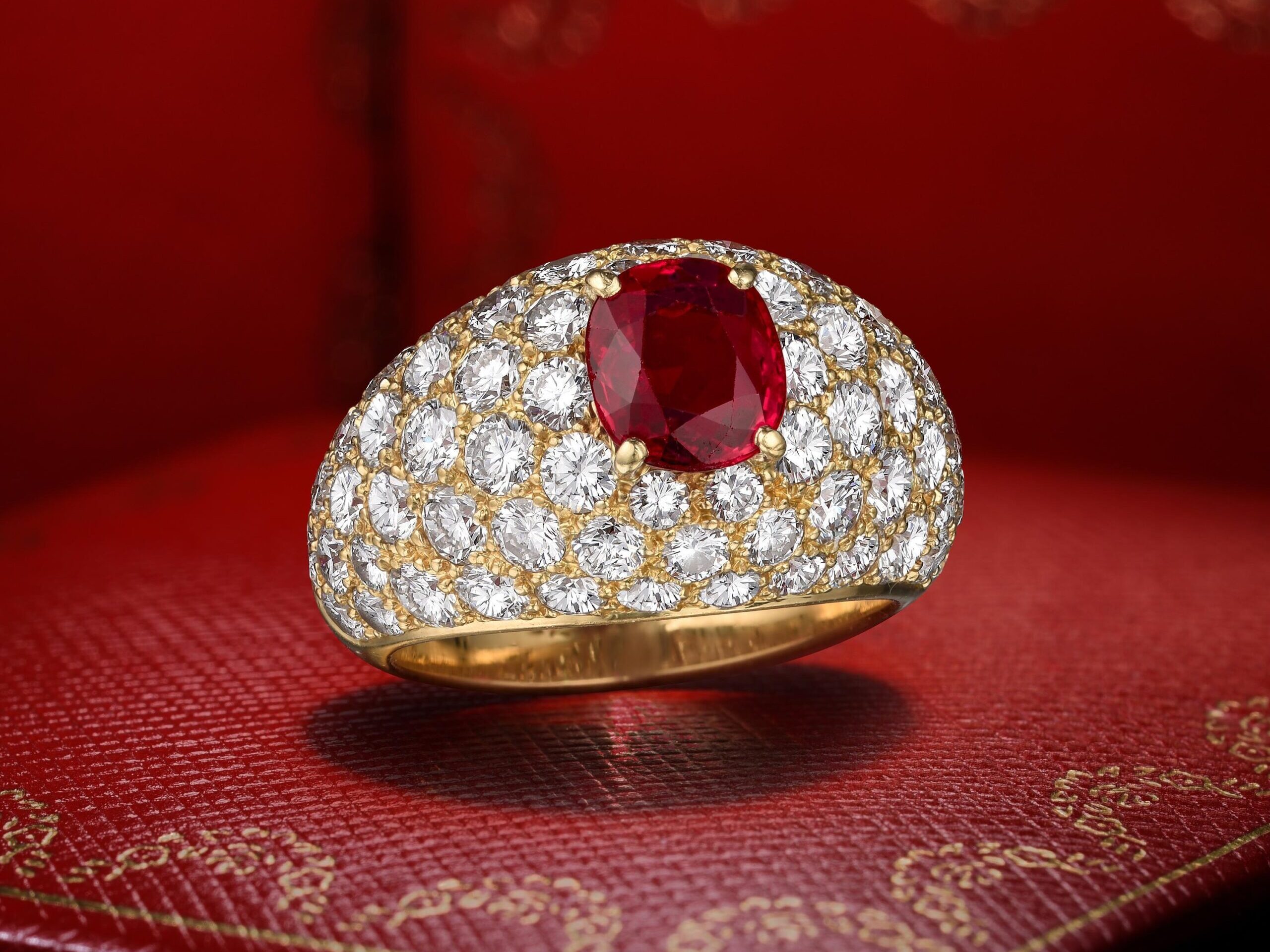 cartier ruby and diamond ring